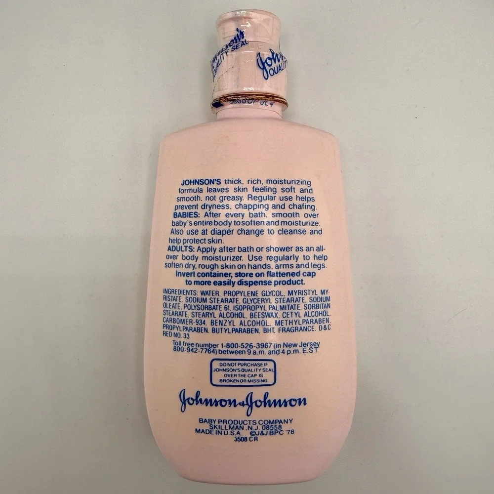 Johnson's Baby Lotion Pink 4oz Sealed‎ Vintage Made In USA